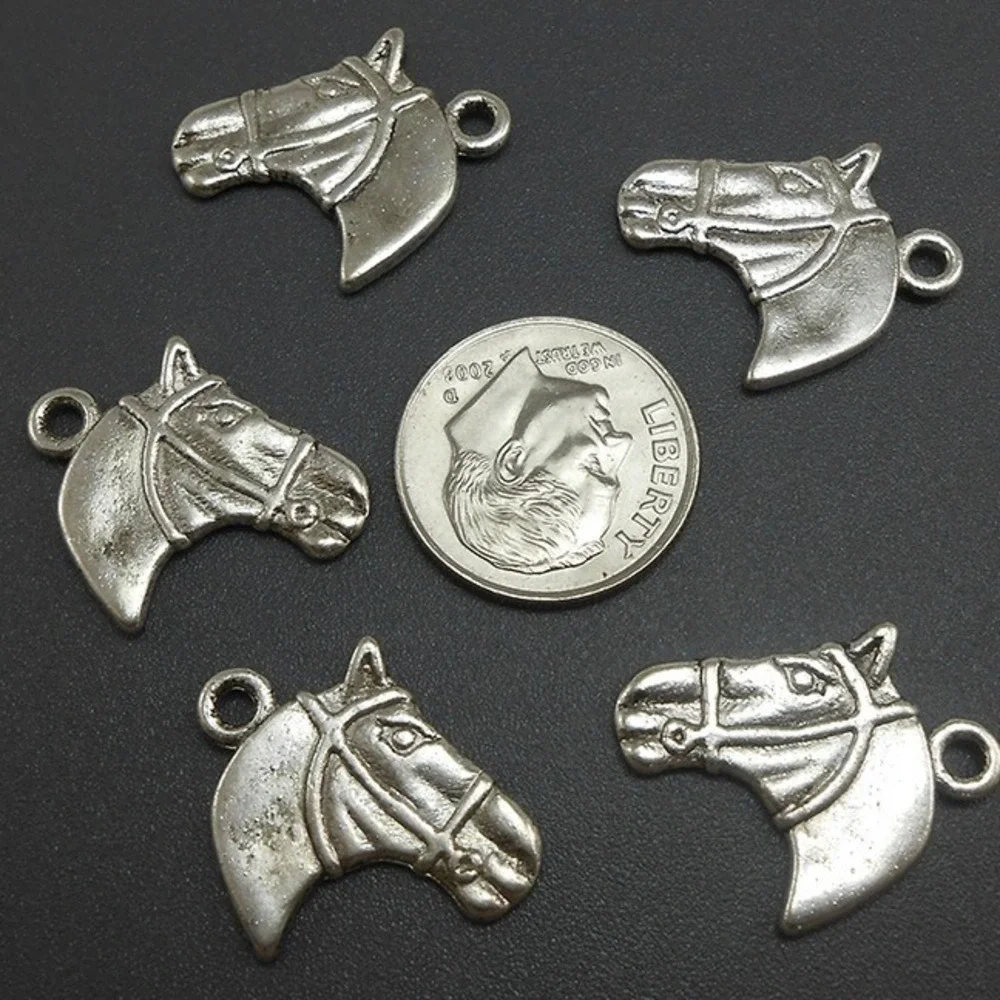 6pcs‎ Horse Head Charms, jewelry making supplies